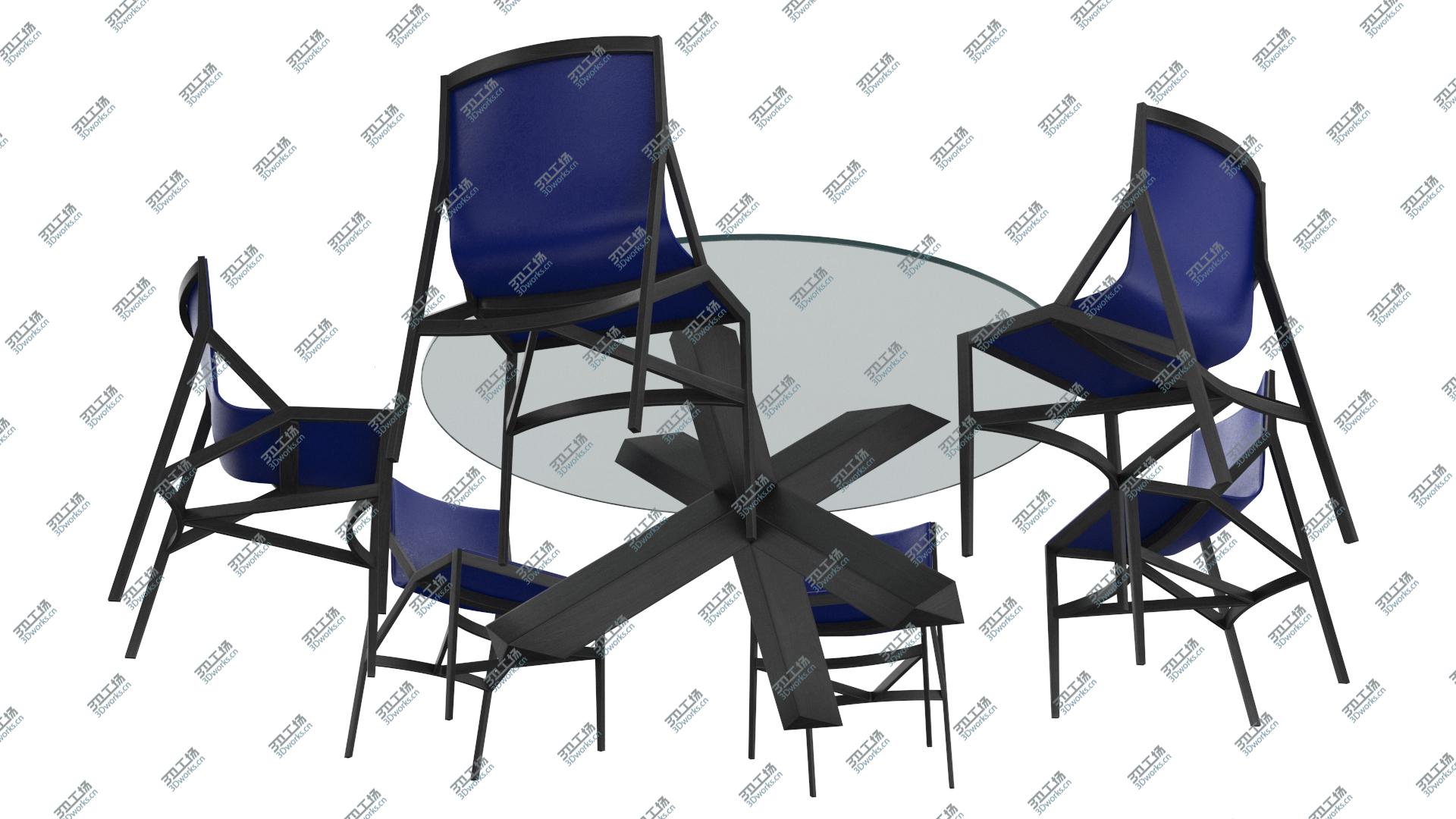 images/goods_img/2021040233/Cassina Dining Table Chair Set Black Glass Blue model/5.jpg